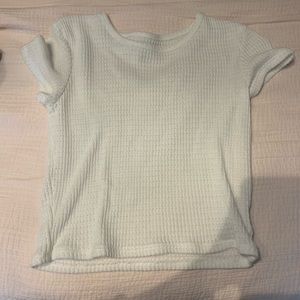 COPY - White sweater short-sleeve cropped top